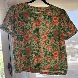 Vintage Puff Sleeve Floral Top